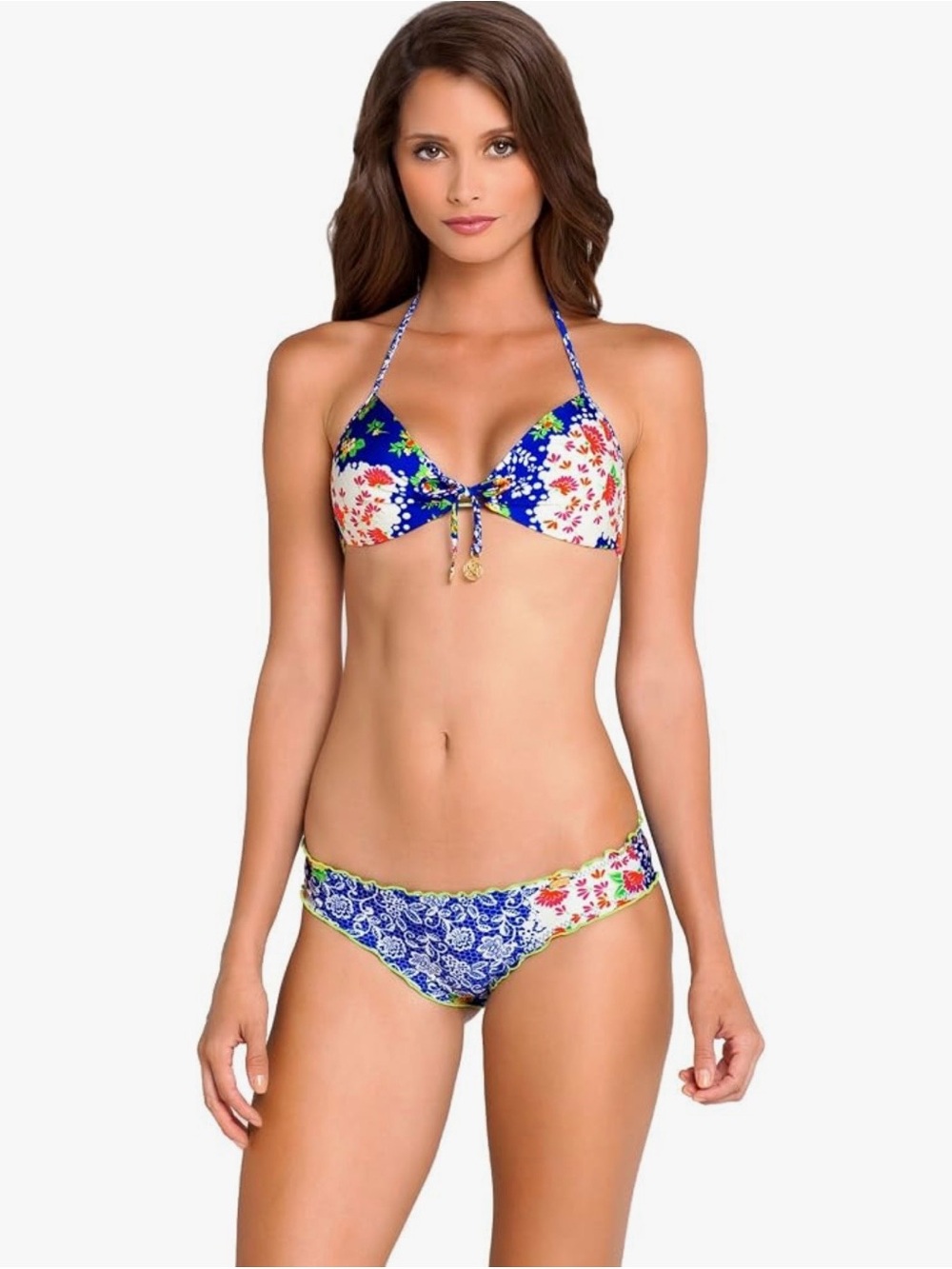 Luli Fama Blue Floral Bikini Set XS -S